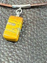 Moroccan Agatized Stromatolite Stone Pendant and Distressed Brown Leather Necklace