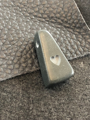 Trapazoid Basalt Carved Heart Focal Bead