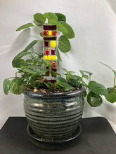 Fused Glass Plant Stake Totem - Red Tones