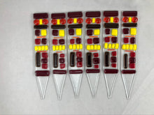 Fused Glass Plant Stake Totem - Red Tones