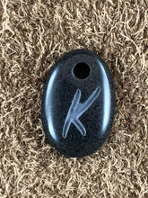 Monogram Initial Sand Carved Focal Bead Sterling Silver Necklace