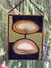 Stained Glass Double Brazilian Agate Sun Catcher - Meadium