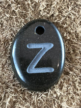 Monogram Initial Sand Carved Focal Bead Sterling Silver Necklace