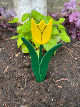 Tulip Plant Stakes - Yellow, Red, or Orange - Fused Glass Garden Art