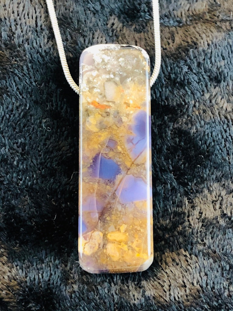 Amethyst Sage Agate - Rectangular Focal Bead