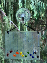 Fused Glass Sun Catcher - "Raining Rainbow"