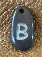 Monogram Initial Sand Carved Focal Bead Sterling Silver Necklace