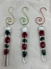 Festive Fused Glass Icicle Christmas Ornaments