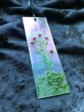 Fused Glass Sun Catcher - "Plumb Colored Bush Flowers"