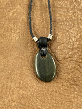 Dark Green Maze Stone Pendant Necklace
