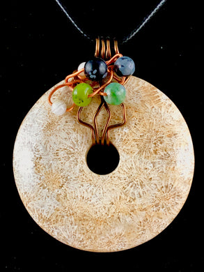 Fossil Coral Loose Wire Wrapped Pendant
