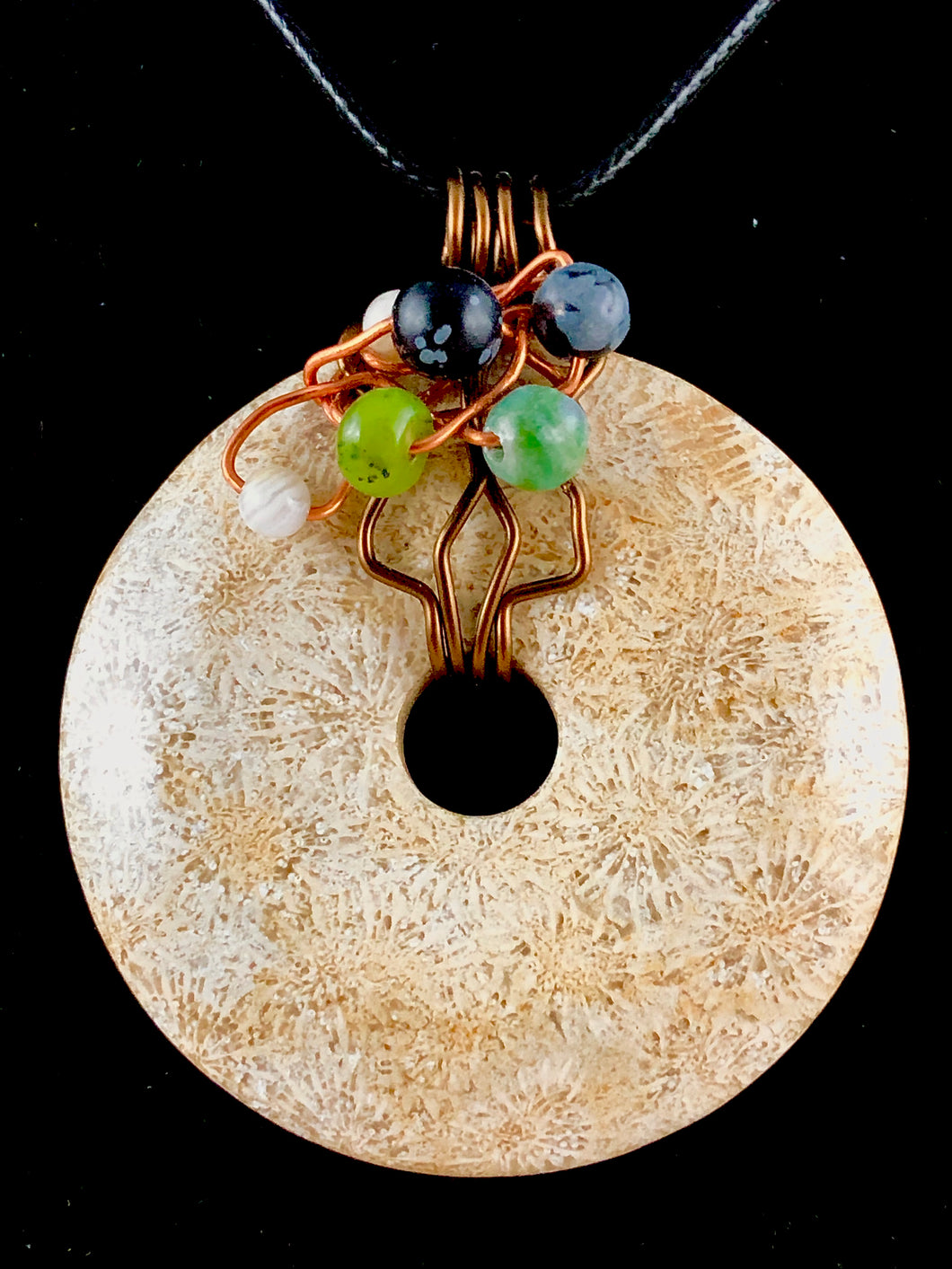 Fossil Coral Loose Wire Wrapped Pendant