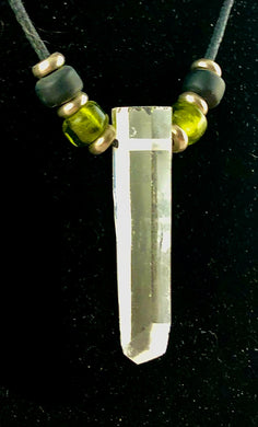 Clear Quartz Point Crystal Pendant Necklace