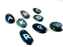 Monogram Initial Sand Carved Focal Bead Sterling Silver Necklace