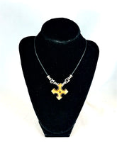 Carved Bone Tribal Cross Pendant Necklace