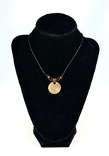 Double Heart Bronze Disc Pendant Necklace