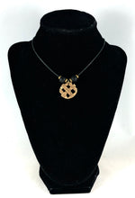 Woven Bronze Disc Pendant Necklace