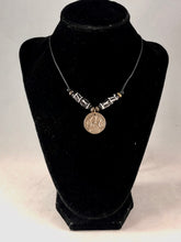 Paw Print Bronze Disc Pendant Necklace
