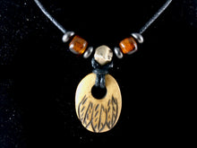 Carved Bone Tribal Feather Pendant Necklace