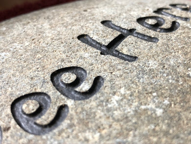 Pee Here - Sand Carved Stone