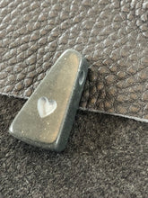 Trapazoid Basalt Carved Heart Focal Bead