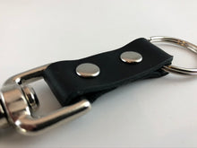 Black Leather Key Ring with Trigger Snap