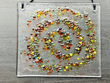 Fused Glass Sun Catcher - "Spiral Glaxy of Color"