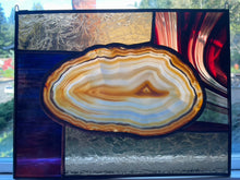 Large Stained Glass Brown Agate Sun Catcher