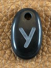 Monogram Initial Sand Carved Focal Bead Sterling Silver Necklace