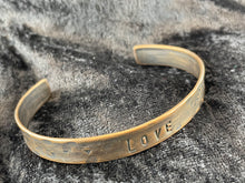 Hand Hammered Distressed "LOVE" Copper Bracelet