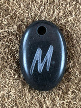 Monogram Initial Sand Carved Focal Bead Sterling Silver Necklace