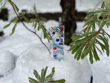 Large Fused Glass Plant Stake Totem - Green Grass to Blue Skies