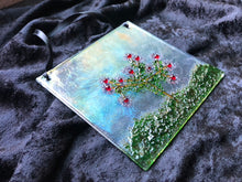 Fused Glass Sun Catcher - "Rose Bush"