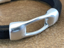 Leather Bracelet with Antique Silver Bridge