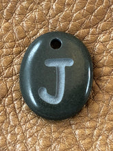 Monogram Initial Sand Carved Focal Bead Sterling Silver Necklace