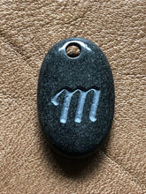 Monogram Initial Sand Carved Focal Bead Sterling Silver Necklace