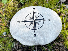 Compass Rose - Sand Carved Stone - Large 10-1/4" x 8-1/2" x 2-1/2"