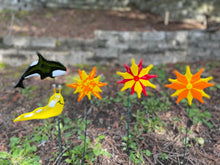 Starburst Flower Plant Stake - Fused Glass Garden Art