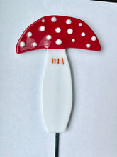 Large Colorful Mushroom (Amanita muscaria) Plant Stake - Fused Glass Garden Art