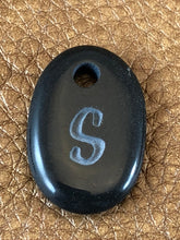 Monogram Initial Sand Carved Focal Bead Sterling Silver Necklace