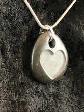 Basalt Sand Carved Heart Focal Bead Necklace