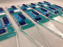 Fused Glass Plant Stake Totem - Blue Tones