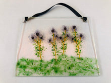 Fused Glass Sun Catcher - "Plumb Colored Bush Flowers"