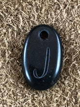 Monogram Initial Sand Carved Focal Bead Sterling Silver Necklace