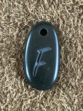 Monogram Initial Sand Carved Focal Bead Sterling Silver Necklace