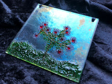 Fused Glass Sun Catcher - "Rose Bush"
