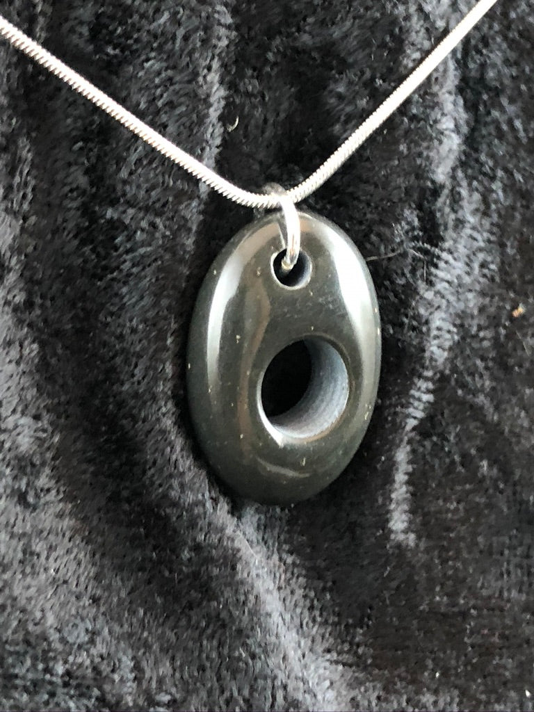 Mexican Beach Pebble Focal Bead with Hole - Necklace