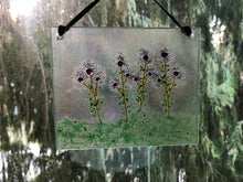 Fused Glass Sun Catcher - "Plumb Colored Bush Flowers"
