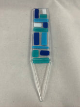 Fused Glass Plant Stake Totem - Blue Tones