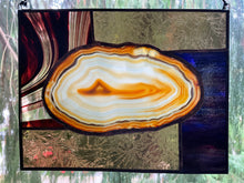 Large Stained Glass Brown Agate Sun Catcher